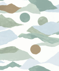 Voyage Wallpaper in Mint Green & Gold