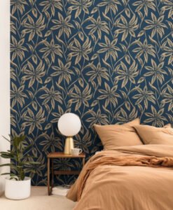 Paradisio Wallpaper in Gold & Blue
