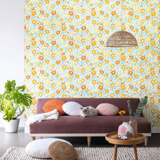 Lucky Wallpaper in Orange & Yellow