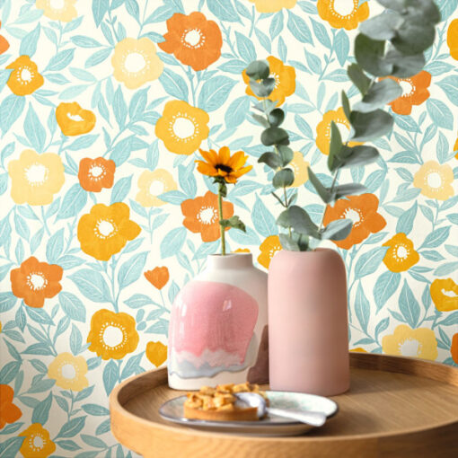 Lucky Wallpaper in Orange & Yellow