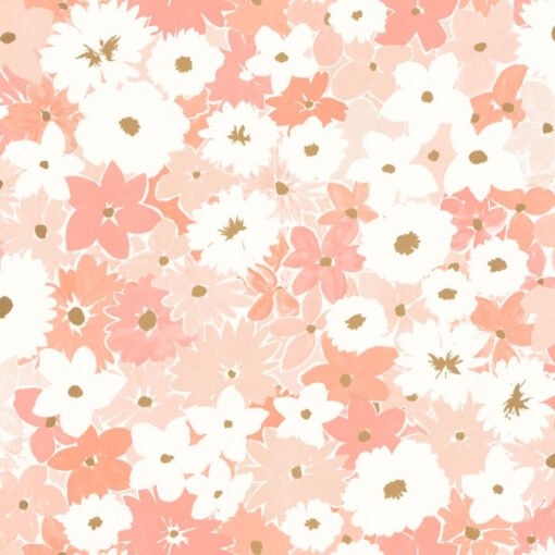 Flora Wallpaper in Baby Pink