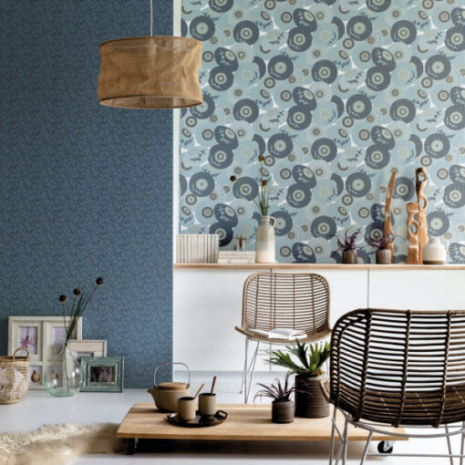 Wagaza Wallpaper in Light Blue