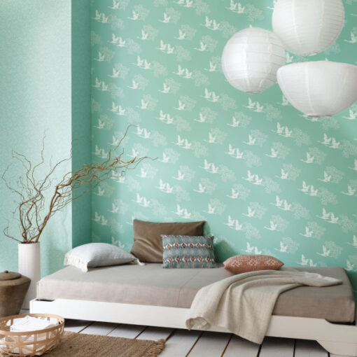 Konoha Wallpaper in Almond Green