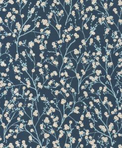 Sakura Wallpaper in Light Blue & Grey