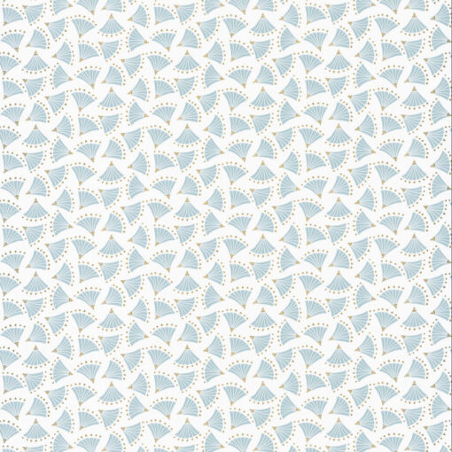 Origami Wallpaper in Light Blue & Gold