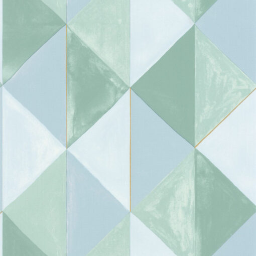 Plénitude Wallpaper in Green Blue & Gold