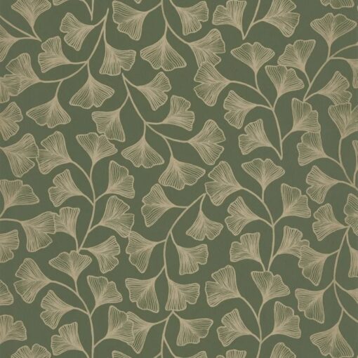 Osaka Wallpaper in Khaki Green Gold