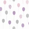 Party Time Wallpaper in Soft Pink Purple & Grey