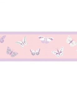 Butterfly Wallpaper in Soft Pink & Purple