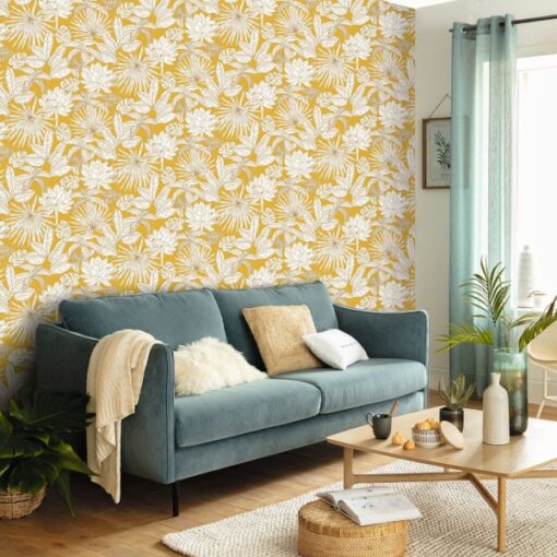 Hawai Wallpaper in Yellow & Gold