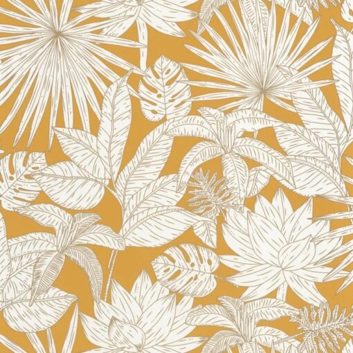 Hawai Wallpaper in Yellow & Gold