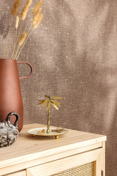 Gaze Métal Wallpaper in Gold Praline