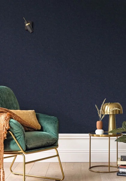 Gaze Métal Wallpaper in Copper Midnight Blue