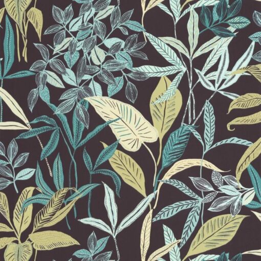 Santiago Wallpaper in Emerald Khaki Green