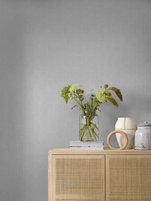 Herringbone Stripe Wallpaper by Borastepeter in Grey