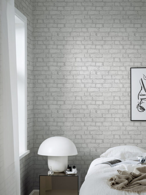 Decorama EasyUp 19 Bricks Wallpaper by Borastapeter in Grey