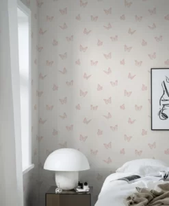 Pink Butterfly Wallpaper by Borastapeter