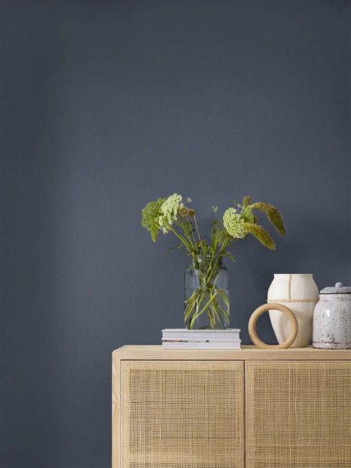Textured Plain Wallpaper by Borastapeter in Navy Blue from Decorama Easy Up 19