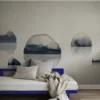 Spegel Wallpaper Mural in Indigo Blue by Sandberg