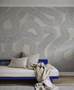 Sand Wallpaper in Indigo Blue