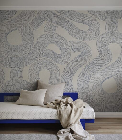 Sand Wallpaper in Indigo Blue