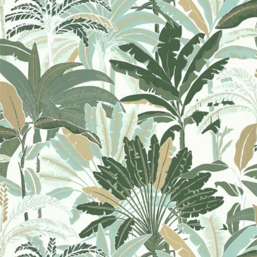 Evasion Wallpaper in Water Green