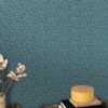 Physis Wallpaper in Aegean Blue