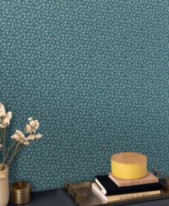 Physis Wallpaper in Aegean Blue