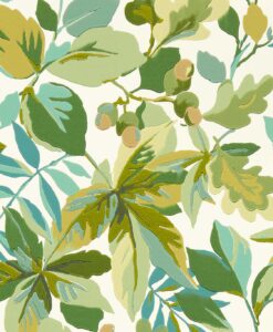Robins Wood Wallpaper by Sanderson in Botanical Green