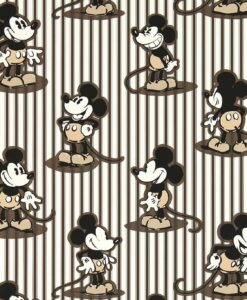 Disney Mickey Mouse Stripe Wallpaper by Sanderson & Disney Home in Humbug
