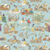 Snow White Wallpaper in Puddle Blue by Sanderson and Disney Home
