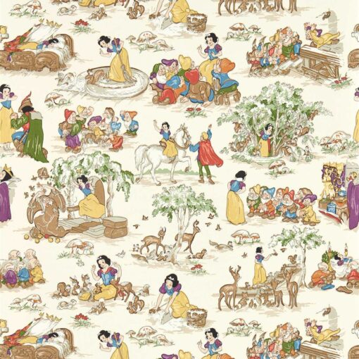Snow White Wallpaper in Whipped Cream by Sanderson and Disney Home