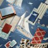 Donald Duck Nautical Wallpaper by Disney and Sanderson in Night Fishing Blue