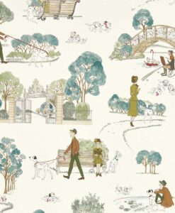 101 Dalmatians Wallpaper by Disney and Sanderson in Breeze Blue