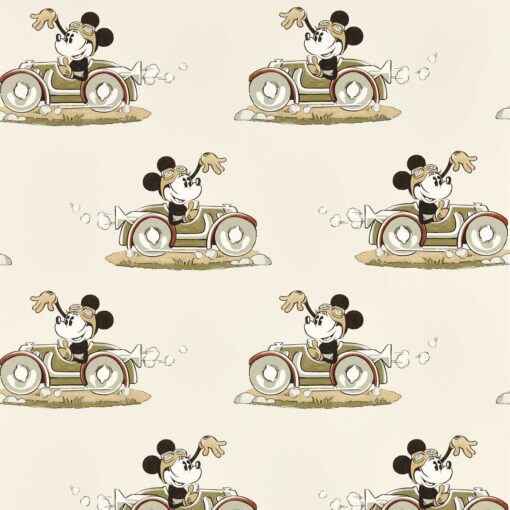 Minnie Mouse on the Move Wallpaper in Babycino by Disney Home & Sanderson
