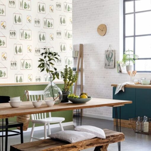 Millefeuille Wallpaper in Green