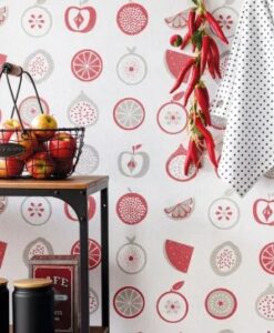 Au Bistrot D Alice Smoothie Wallpaper in Red
