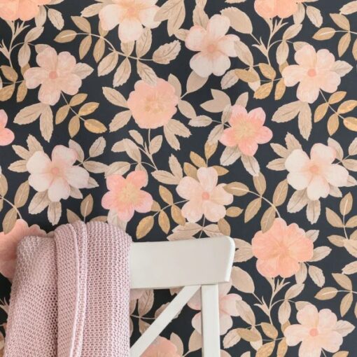 Gaia Wallpaper in Coral Beige