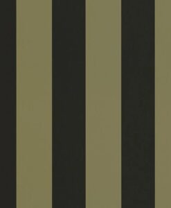 Wide Lines Wallpaper in Olive Green Black
