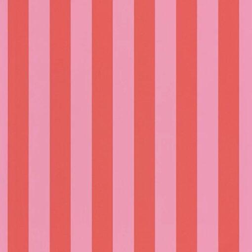 Little Lines Wallpaper in Coral Pink