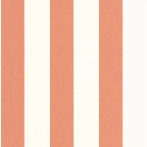 Linen Lines Wallpaper in Coral