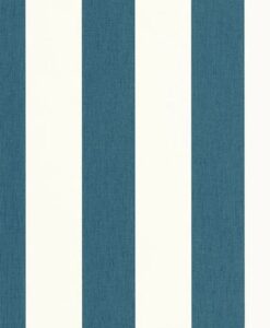 Linen Lines Wallpaper in Blue Duck