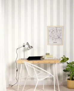 Linen Lines Wallpaper in Mouse Grey