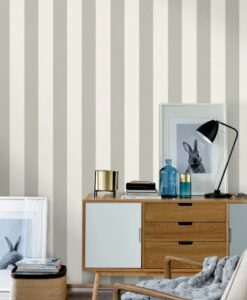 Linen Lines Wallpaper in Dove Gray