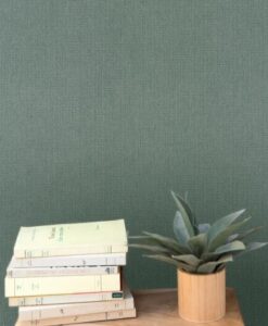 Uni Mat Wallpaper in Vert Eucalyptus Green