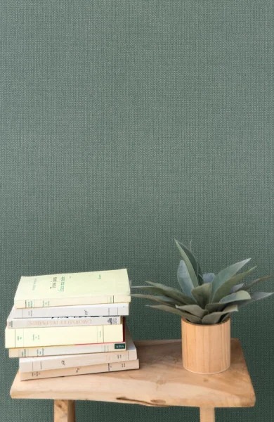 Uni Mat Wallpaper in Vert Eucalyptus Green