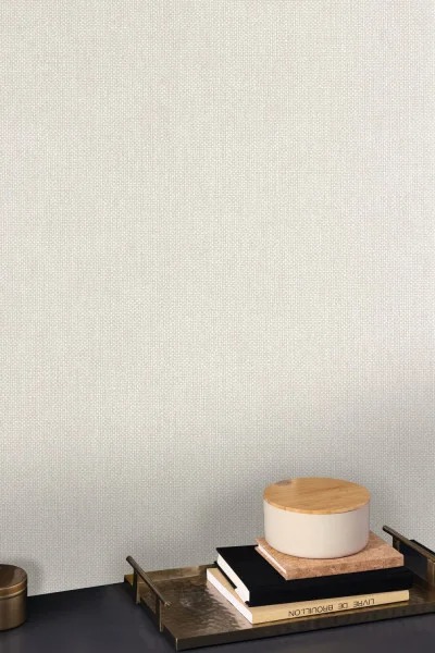 Uni Mat Wallpaper in Medium Linen Grey