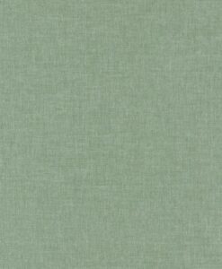 Linen Uni Wallpaper in Gray Green