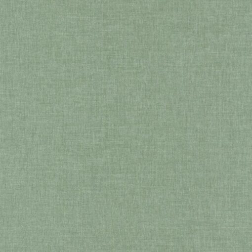 Linen Uni Wallpaper in Gray Green