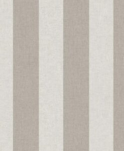 Rayure Wallpaper in Taupe Gris/fond Beige Clair